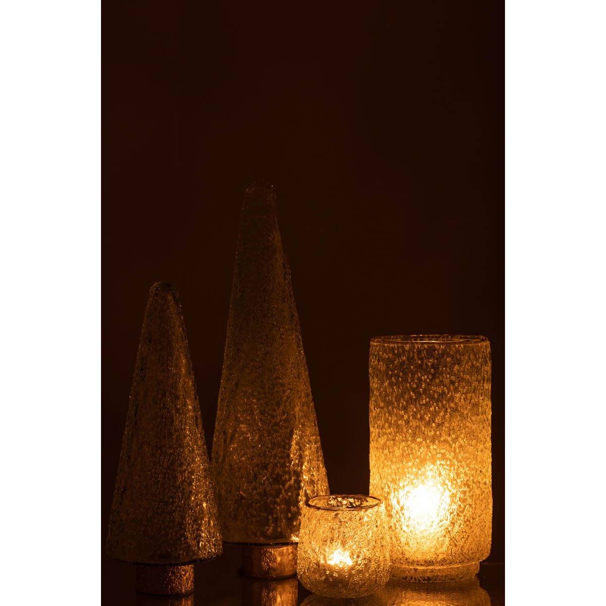 Photophore en Verre Design "Ema" 25cm Transparent - Image 6