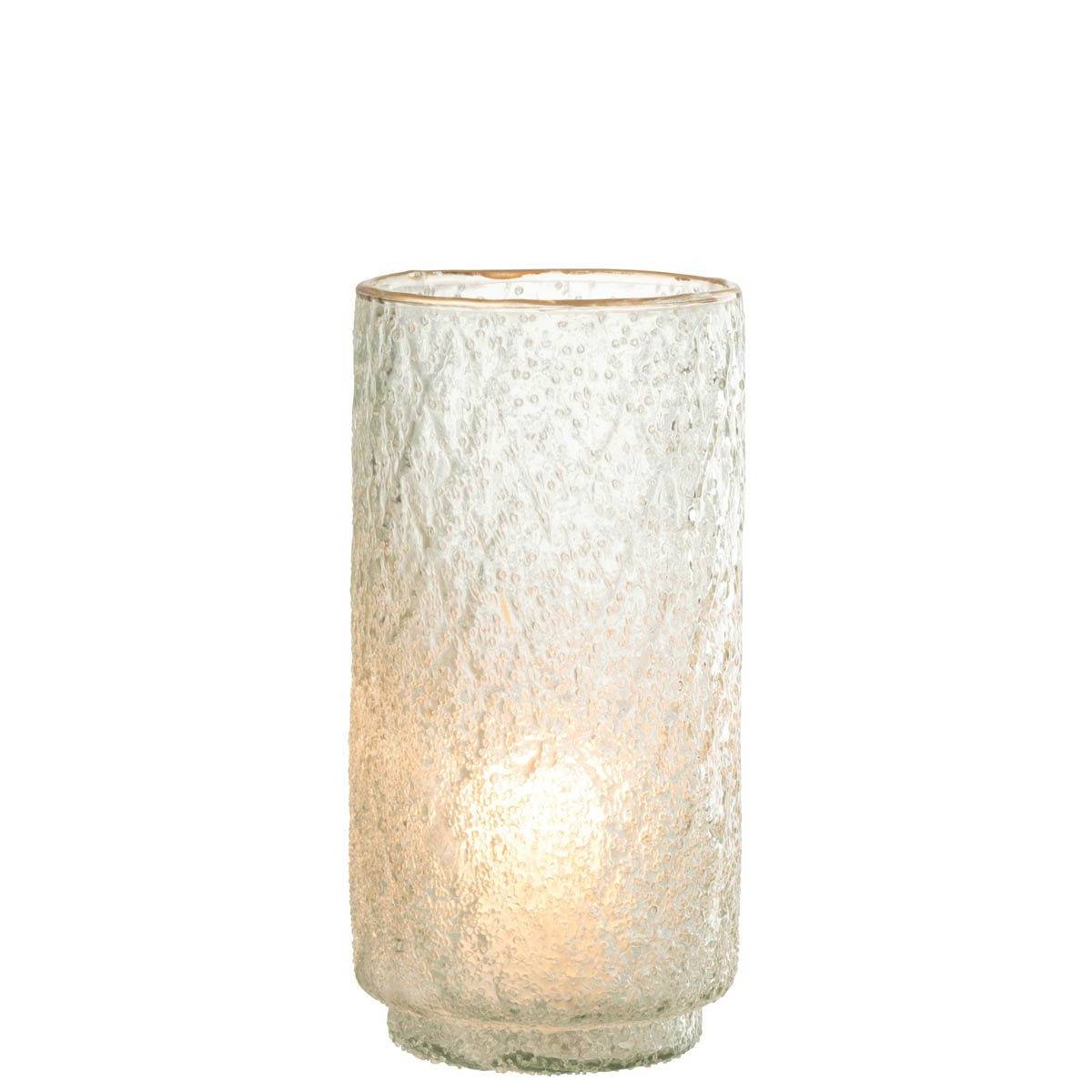 Photophore en Verre Design "Ema" 25cm Transparent - Image 2
