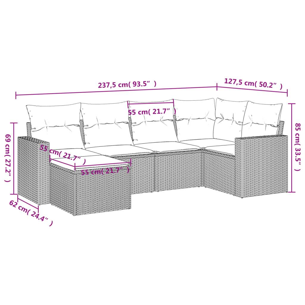 Salon de jardin bas 6 pièces Résine Tressée Gris avec Rangement et Repose-pied Terrasse – ComfortXL Outdoor Living - Image 3