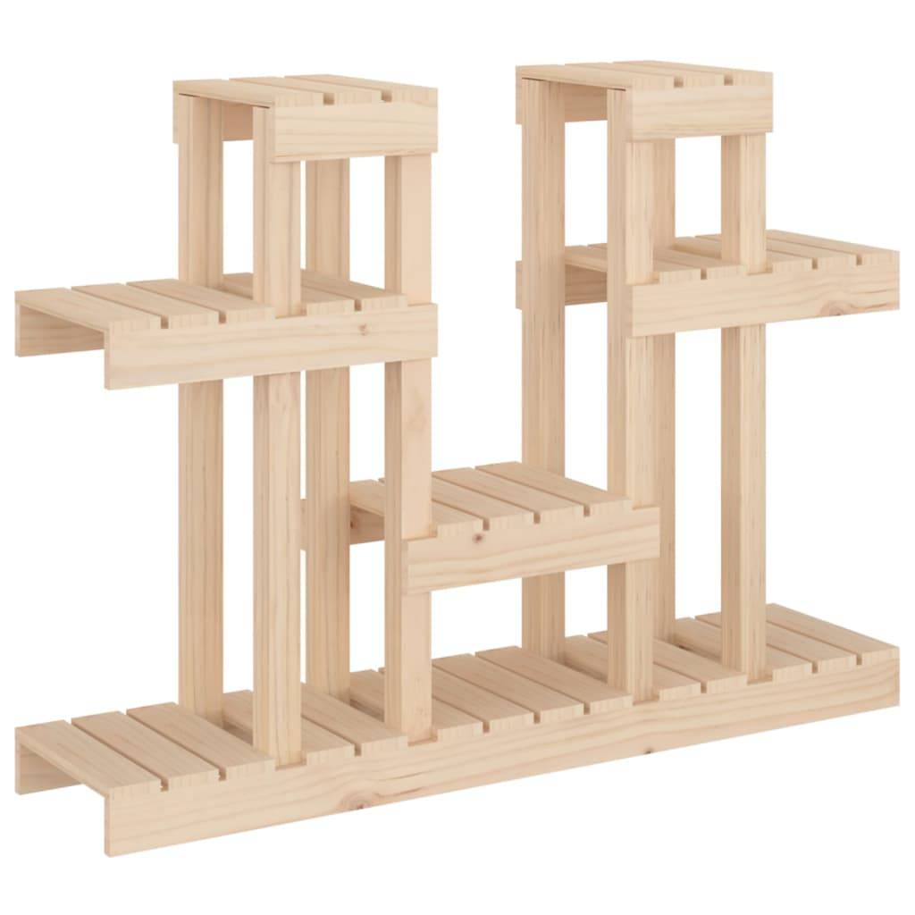 Étagère à Plantes Basse en Bois de Pin Brut Support Robuste pour Jardin Balcon Bois Naturel 77,5cm – ComfortXL Outdoor Living - Image 2