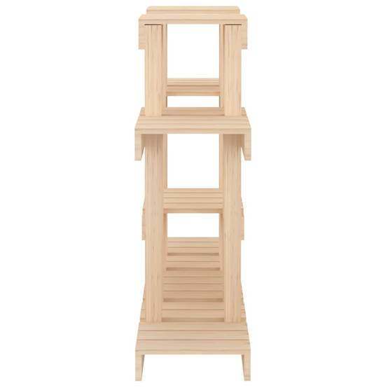 Étagère à Plantes Basse en Bois de Pin Brut Support Robuste pour Jardin Balcon Bois Naturel 77,5cm – ComfortXL Outdoor Living - Image 6