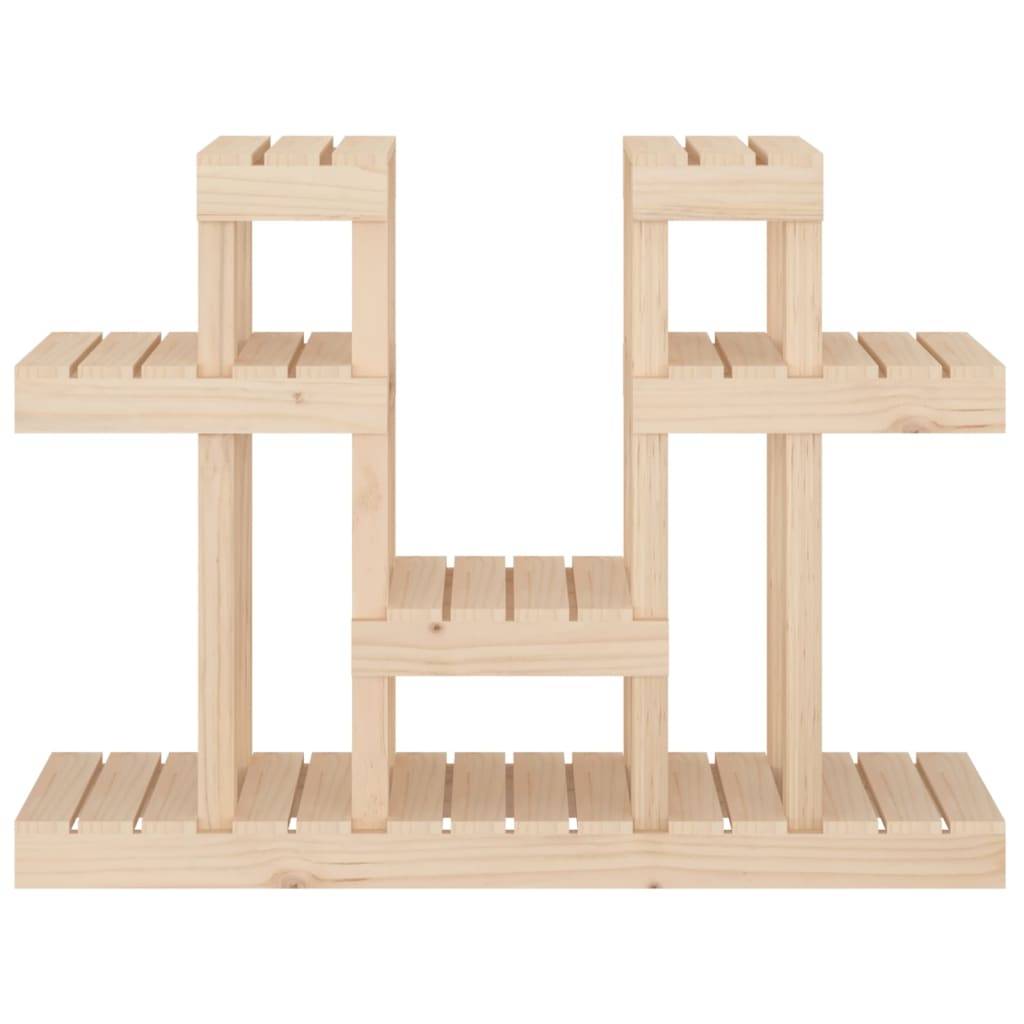 Étagère à Plantes Basse en Bois de Pin Brut Support Robuste pour Jardin Balcon Bois Naturel 77,5cm – ComfortXL Outdoor Living - Image 5