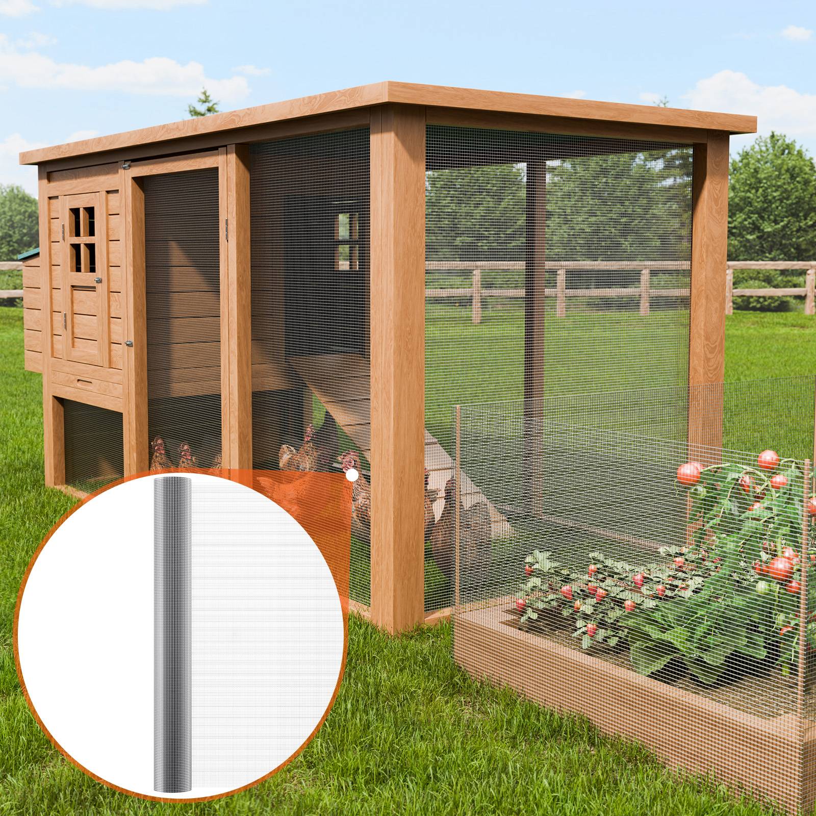 Vevor - VEVOR Grillage soudé galvanisé 1220mmx1524 cm, maille 6,35mm, calibre 23, clôture jardin, cages lapins. - Image 8