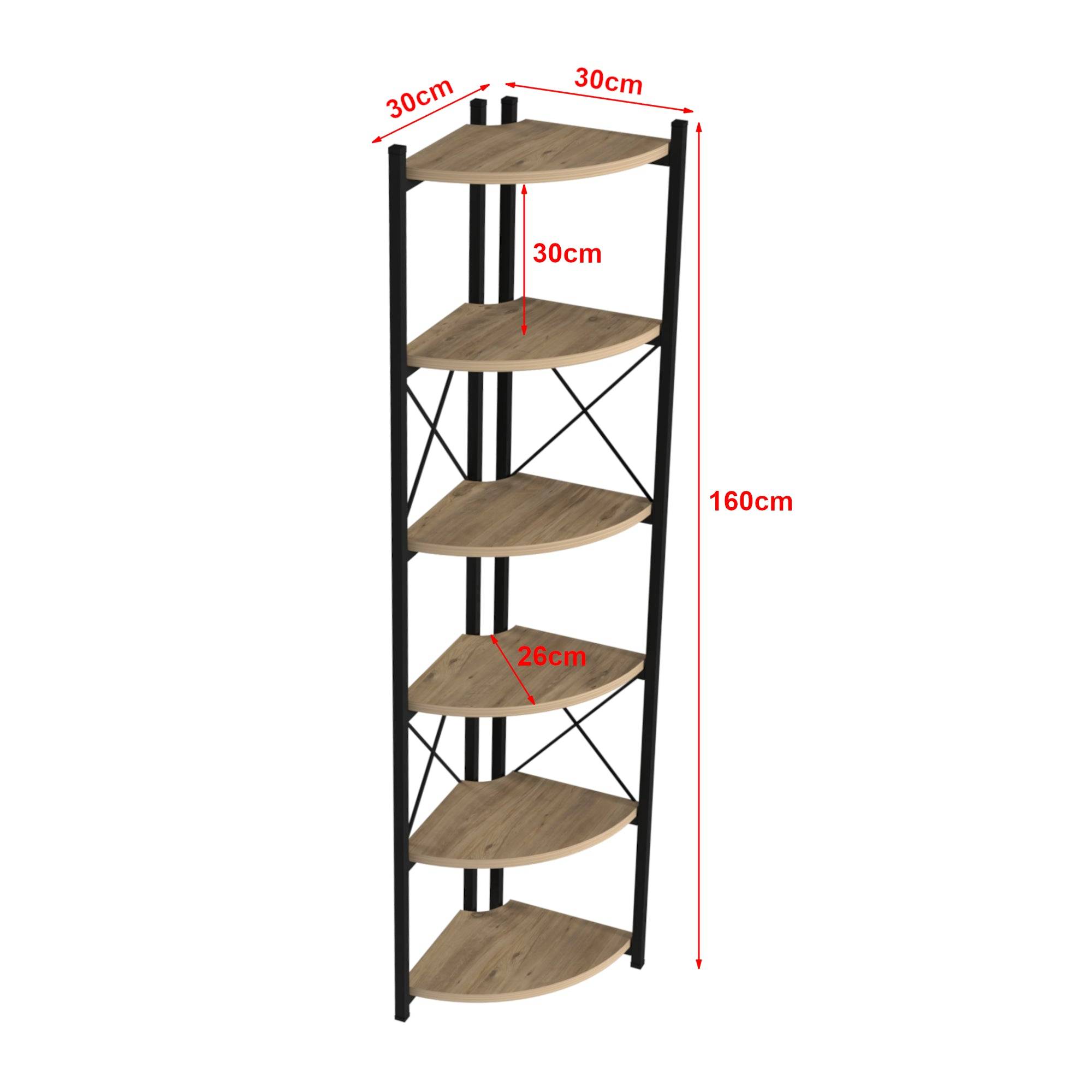 Helloshop26 - Étagère à plantes 6 niveaux 160 x 30 x 30 cm effet bois noir - Imagen 1