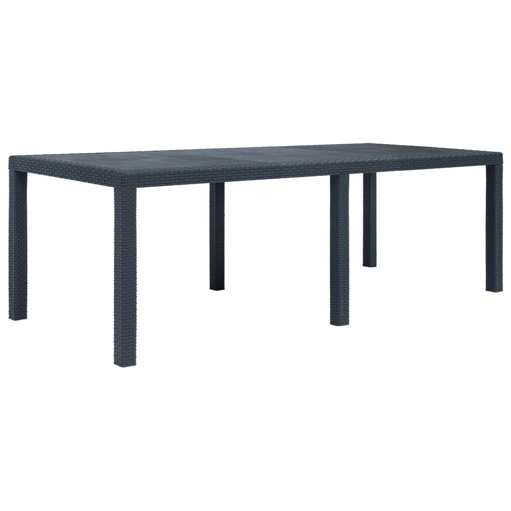 Table de jardin Plastique Anthracite 220 x 90 x 72 cm - PANGIVO
