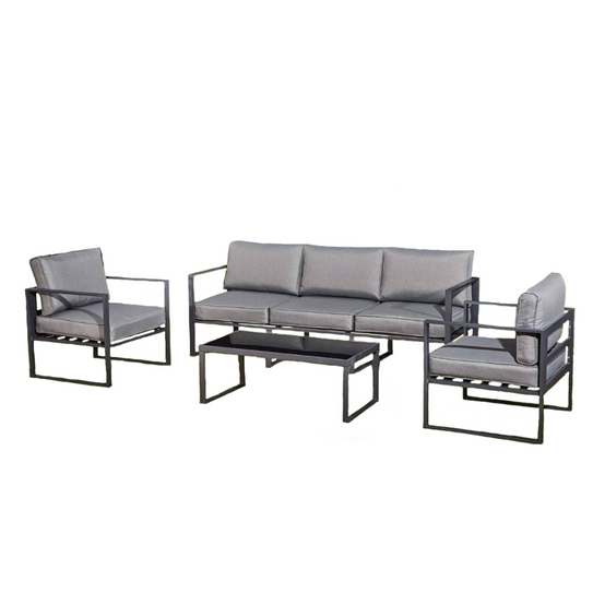 Salon de jardin en aluminium Gris MEMPHIS - Image 1
