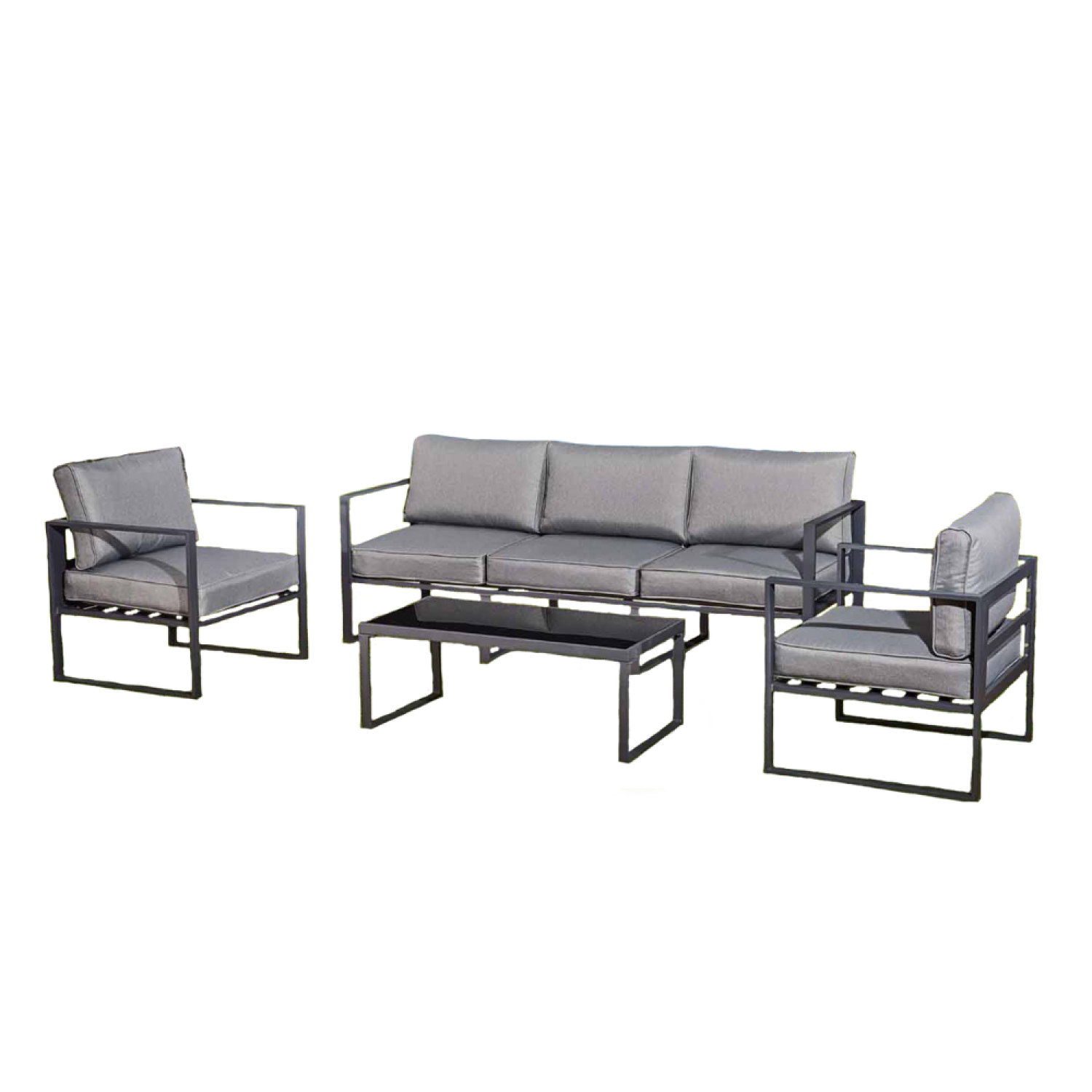 Salon de jardin en aluminium Gris MEMPHIS - Image 1
