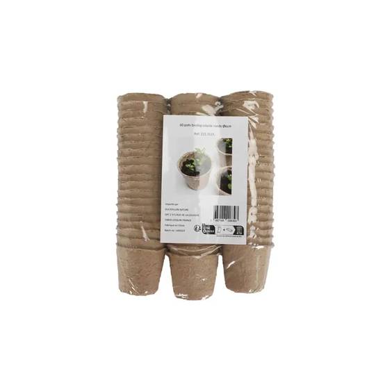 Lot de 60 Pots Biodégradables Ronds Ø6cm pour Semis et Culture - Image 2