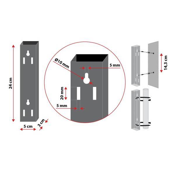 Lotti - Support Mural pour branche lumineuse aluminium blanc Lotti - Imagen 3