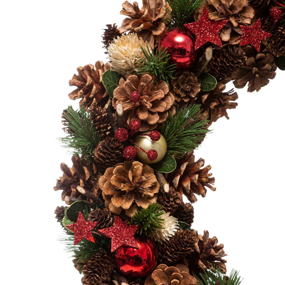 Feeric Christmas - Couronne houx et étoiles D.50cm - Feeric Lights & Christmas - Imagen 2