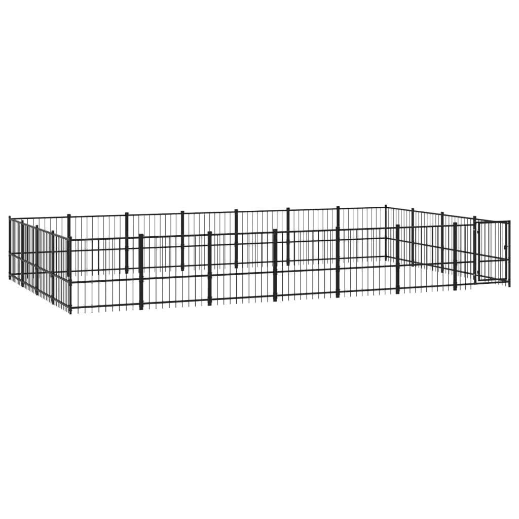 Vidaxl - Chenil d'extérieur pour chiens Acier 26,35 m² vidaXL 3124629 - Imagen 2