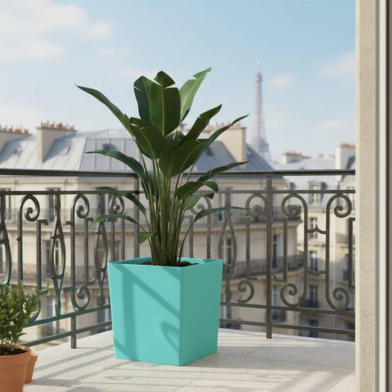 Pot de fleurs carré cubio h 50 cm-plast'up rotomoulage - Image 4