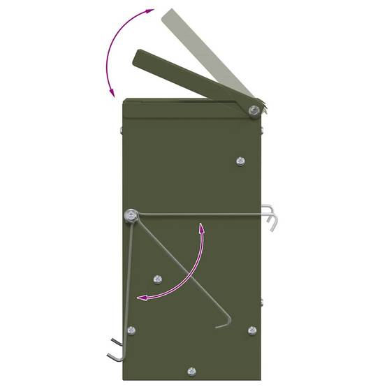 Distributeur Nourriture Lapin Métal 3kg Jardin Terrasse Vert Olive - ComfortXL Outdoor Living - Image 8