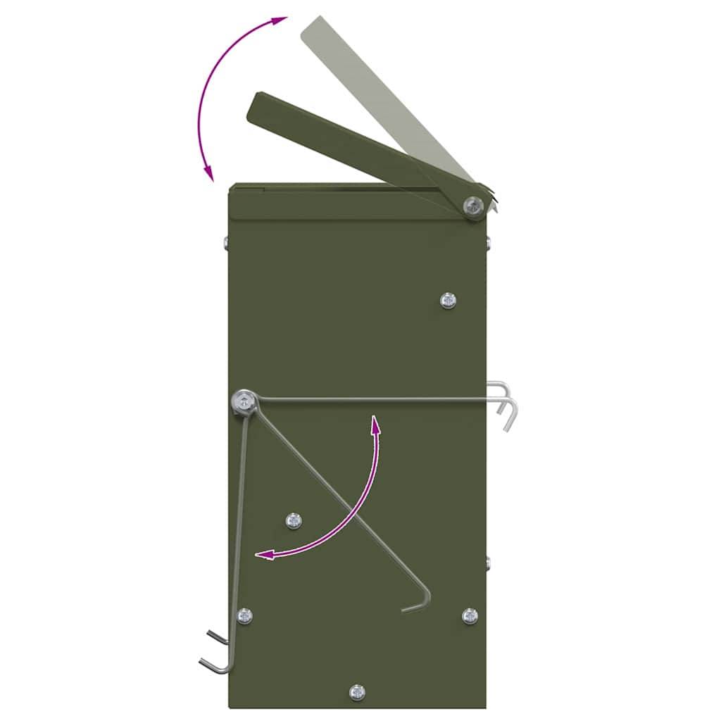 Distributeur Nourriture Lapin Métal 3kg Jardin Terrasse Vert Olive - ComfortXL Outdoor Living - Image 8