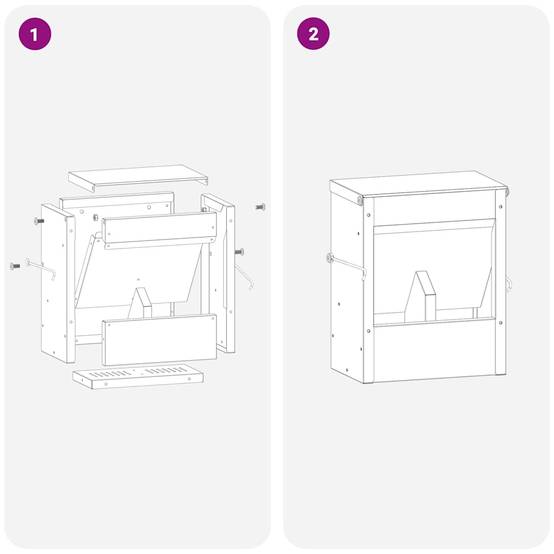 Distributeur Nourriture Lapin Métal 3kg Jardin Terrasse Vert Olive - ComfortXL Outdoor Living - Image 6