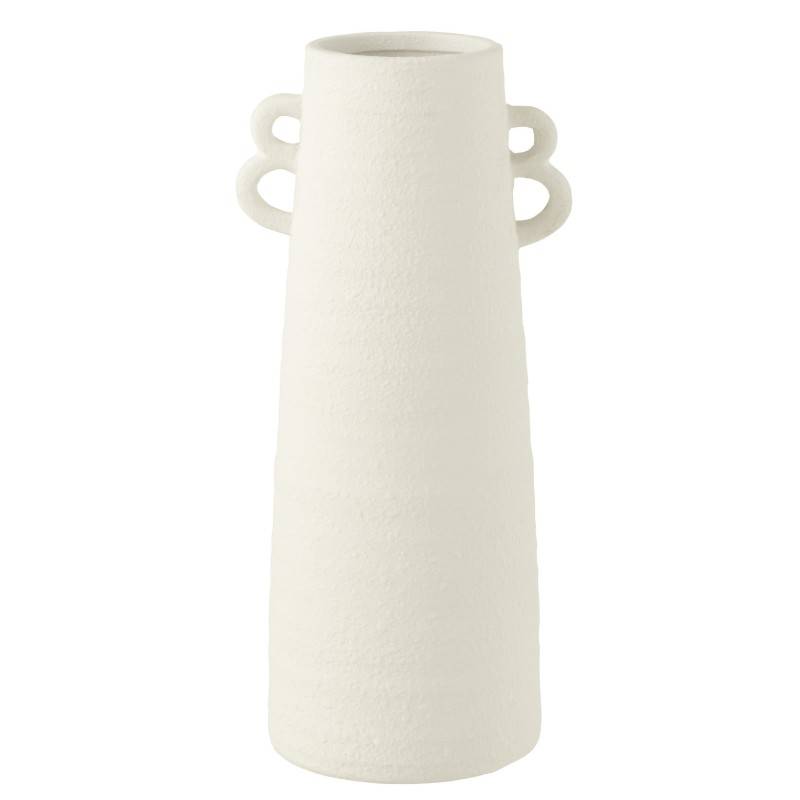 J-Line - Vase en céramique blanche avec anses 20x17x44cm - J-Line - Image 1
