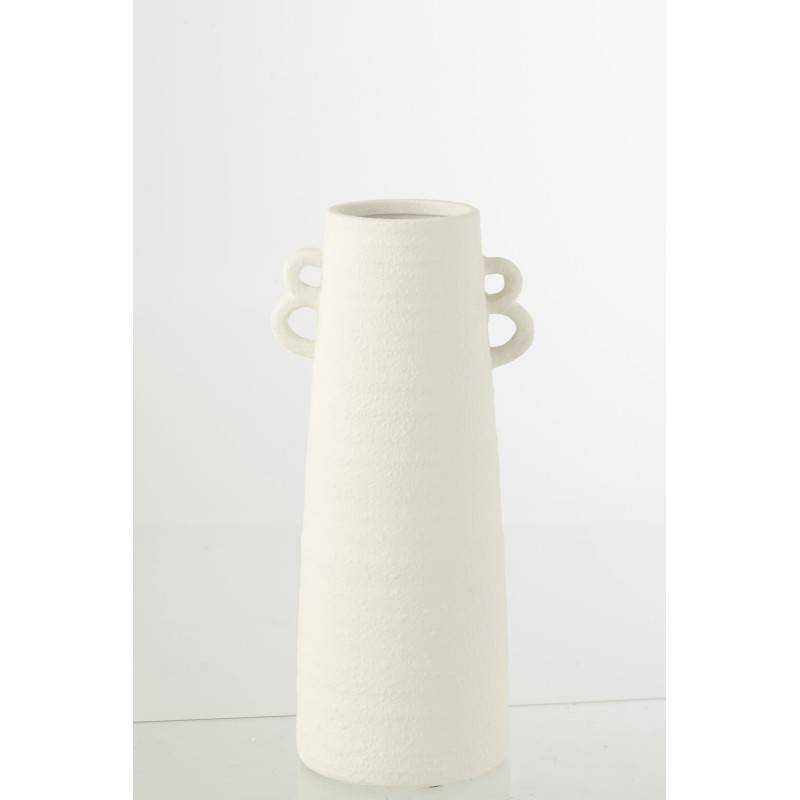 J-Line - Vase en céramique blanche avec anses 20x17x44cm - J-Line - Image 4