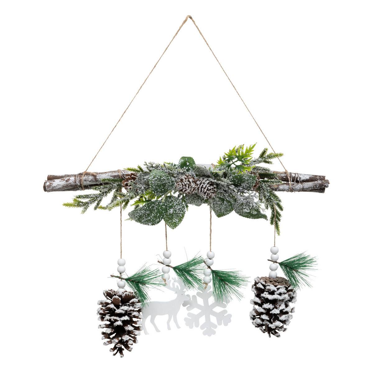 Fééric Lights & Christmas - Déco de Noël Suspension en bois Givre d'hiver L 26 cm - Image 1