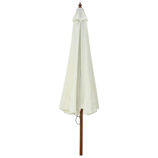 Helloshop26 - Parasol avec mât en bois 330 cm blanc sable - Image 3