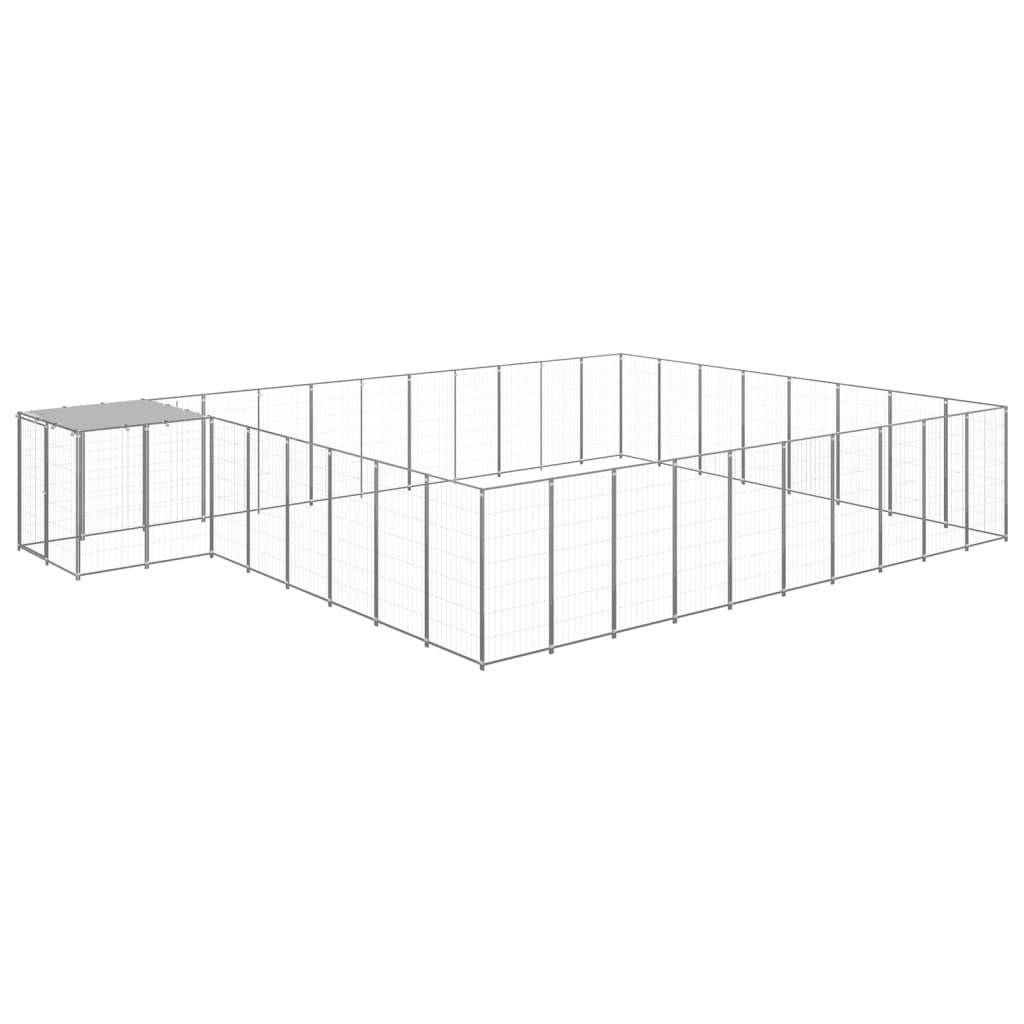 Helloshop26 - Chenil extérieur cage enclos parc animaux chien argenté 25,41 m² acier - Imagen 1