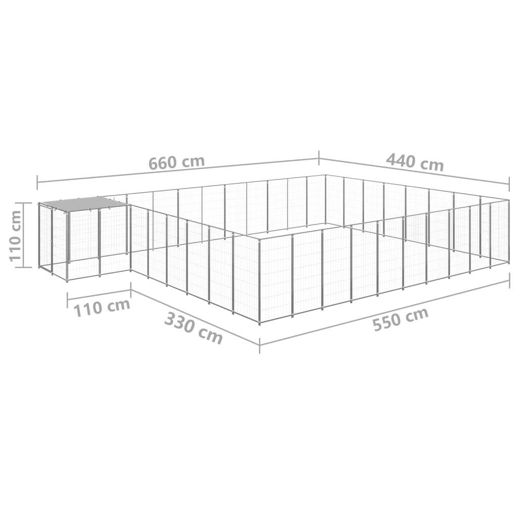 Helloshop26 - Chenil extérieur cage enclos parc animaux chien argenté 25,41 m² acier - Imagen 2