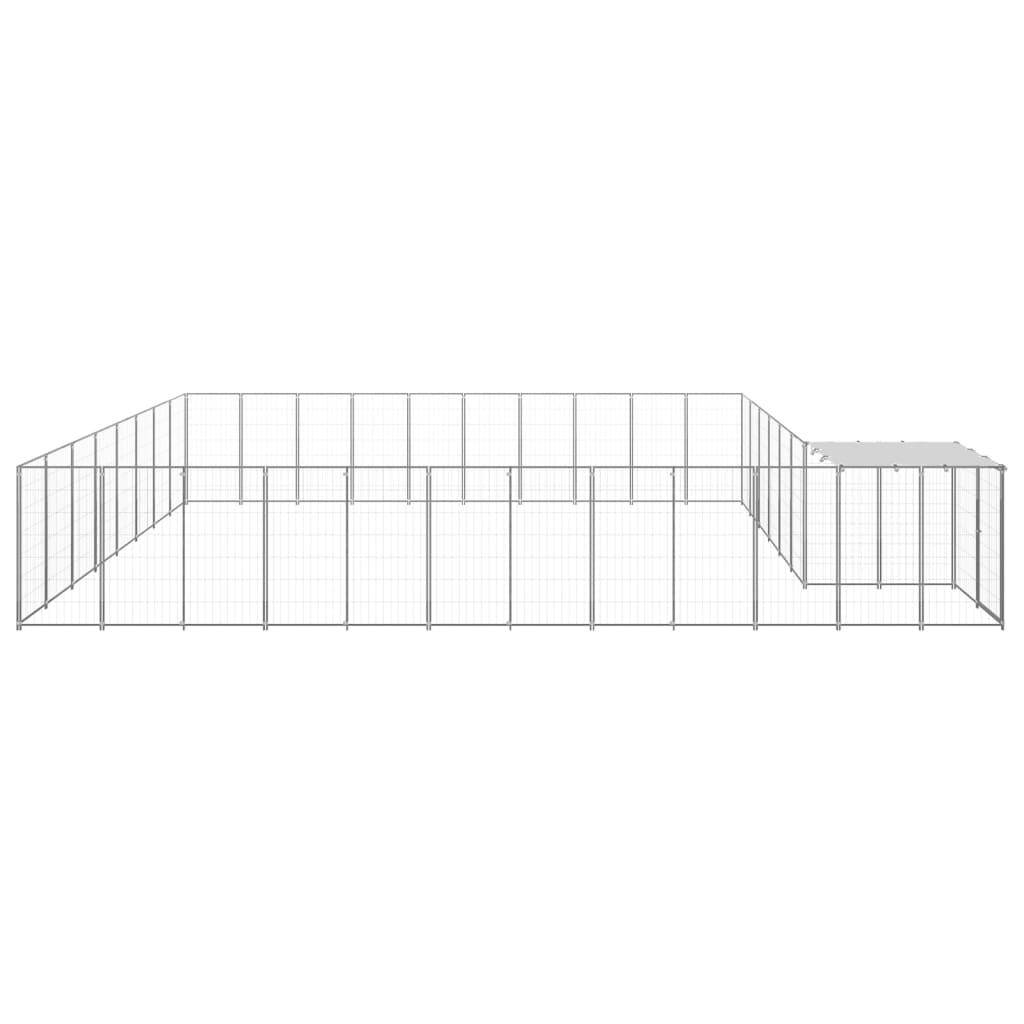 Helloshop26 - Chenil extérieur cage enclos parc animaux chien argenté 25,41 m² acier - Imagen 4