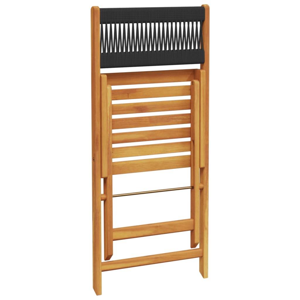 Ensemble de bistro 3 pcs | Mobilier d'extérieur noir polypropylène et bois massif Maison Chic - Image 7