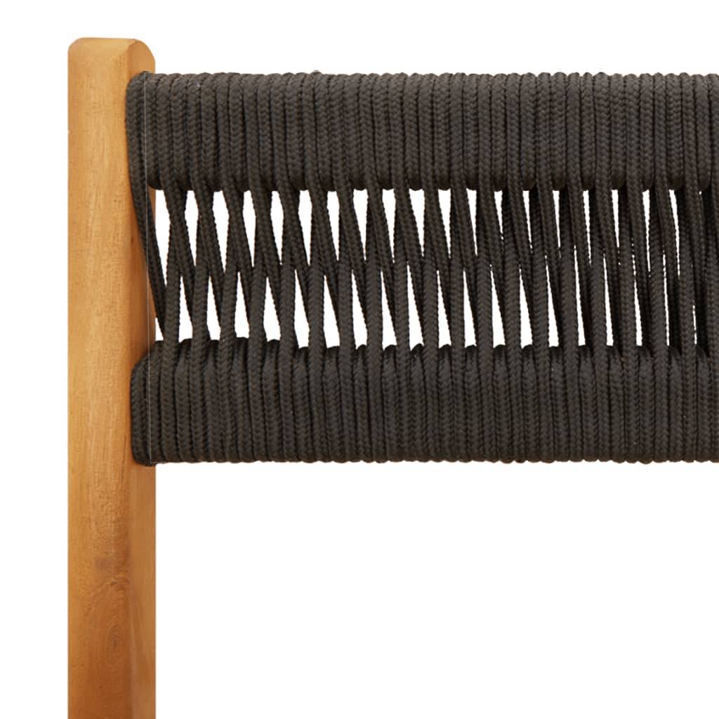 Ensemble de bistro 3 pcs | Mobilier d'extérieur noir polypropylène et bois massif Maison Chic - Image 10