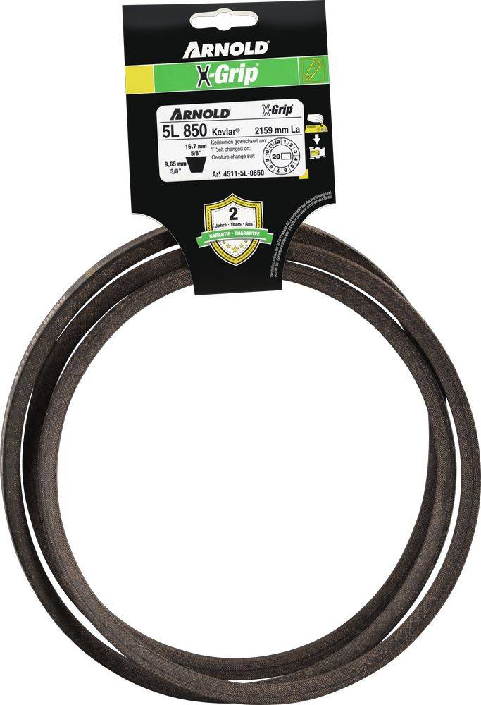 Arnold - Courroie trapézoïdale X-Grip V de type 5L850 Arnold - Imagen 1
