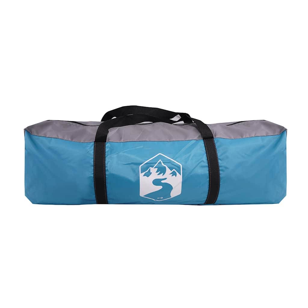 Tente Tunnel Familiale Polyester Imperméable avec Espace de Vie pour Camping Bleu 8 Personnes – ComfortXL Outdoor Living - Image 10
