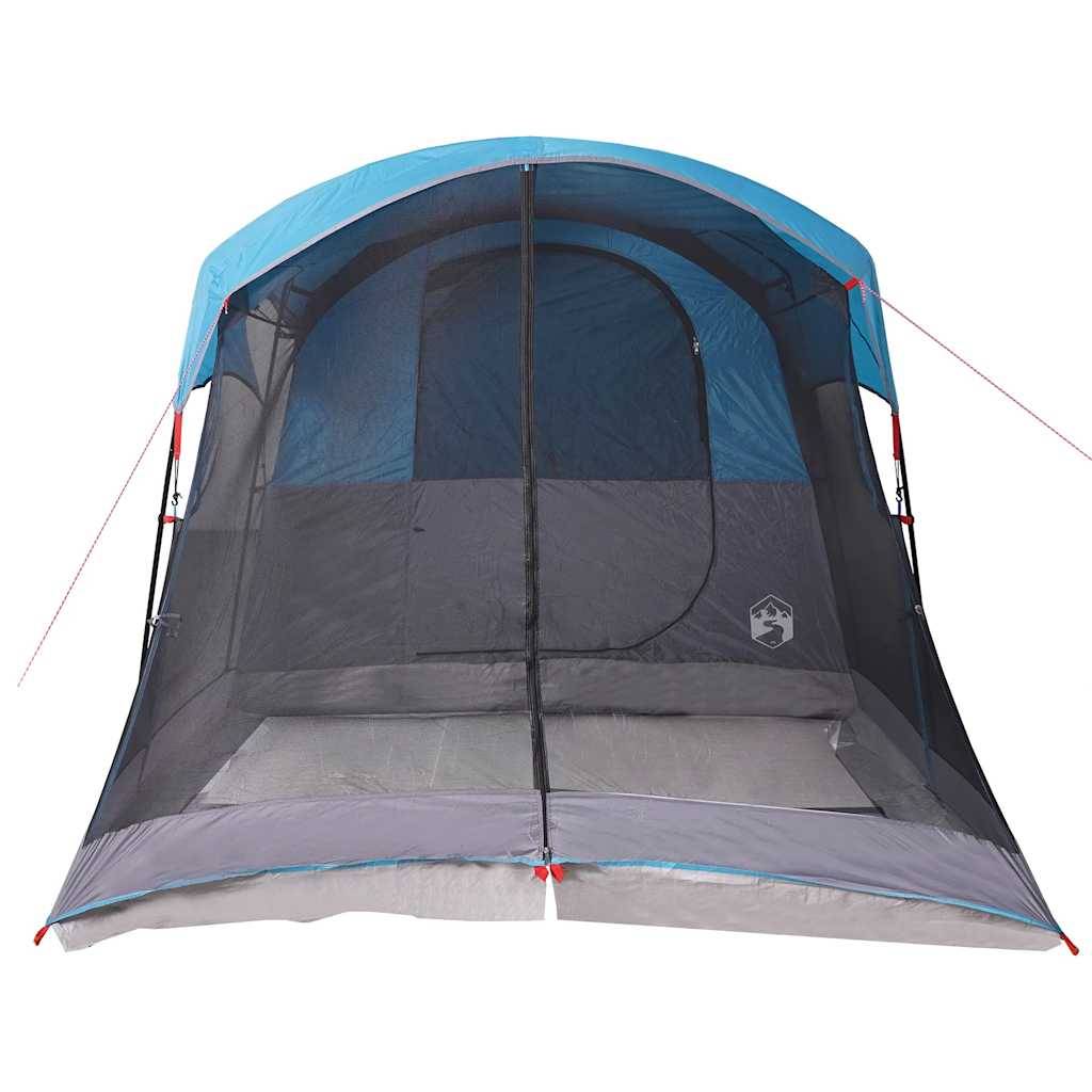 Tente Tunnel Familiale Polyester Imperméable avec Espace de Vie pour Camping Bleu 8 Personnes – ComfortXL Outdoor Living - Image 8