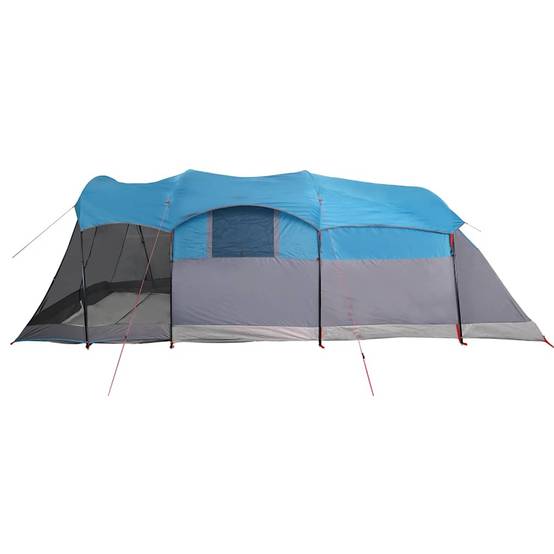 Tente Tunnel Familiale Polyester Imperméable avec Espace de Vie pour Camping Bleu 8 Personnes – ComfortXL Outdoor Living - Image 9
