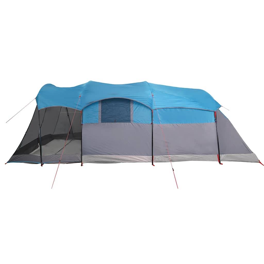 Tente Tunnel Familiale Polyester Imperméable avec Espace de Vie pour Camping Bleu 8 Personnes – ComfortXL Outdoor Living - Image 9