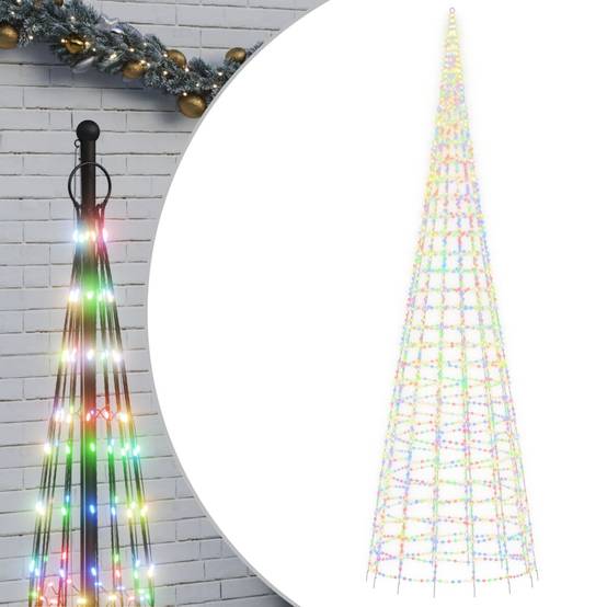 Grand Sapin pour Mât 3000 LED Décoration Jardin Extérieur 800cm Coloré – ComfortXL Outdoor Living - Image 2