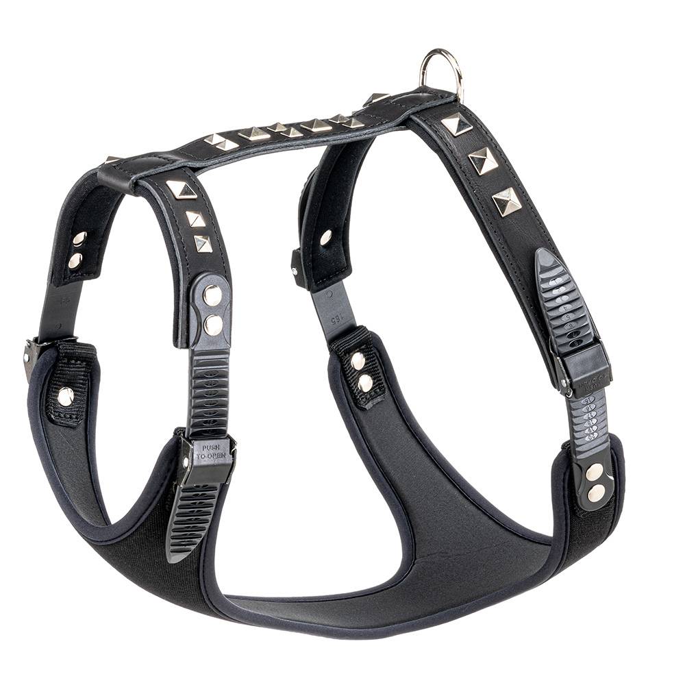Ferplast - Harnais pour Chiens GIOTTO LUXOR MEDIUM, en Cuir Véritable avec Clous Argentés - Imagen 1