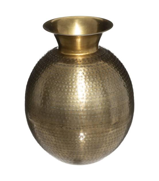 Vase en Métal Doré Martelé H 40 cm - Image 1