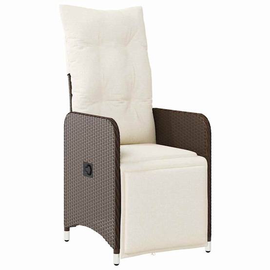 Salon de Jardin 3 Pièces pour Balcon en Poly Rotin Chaises Inclinables Marron – ComfortXL Outdoor Living - Image 6
