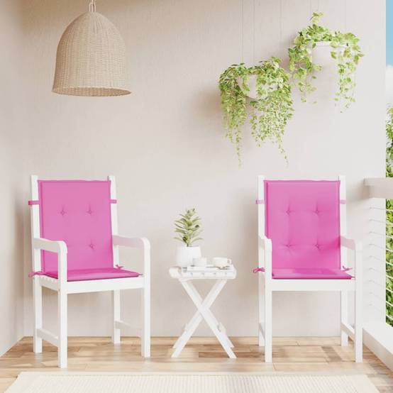 Coussins de chaise à dossier bas polyester rose 100 x 50 x 4 cm, poids:1.1kg - PANGIVO - Image 1