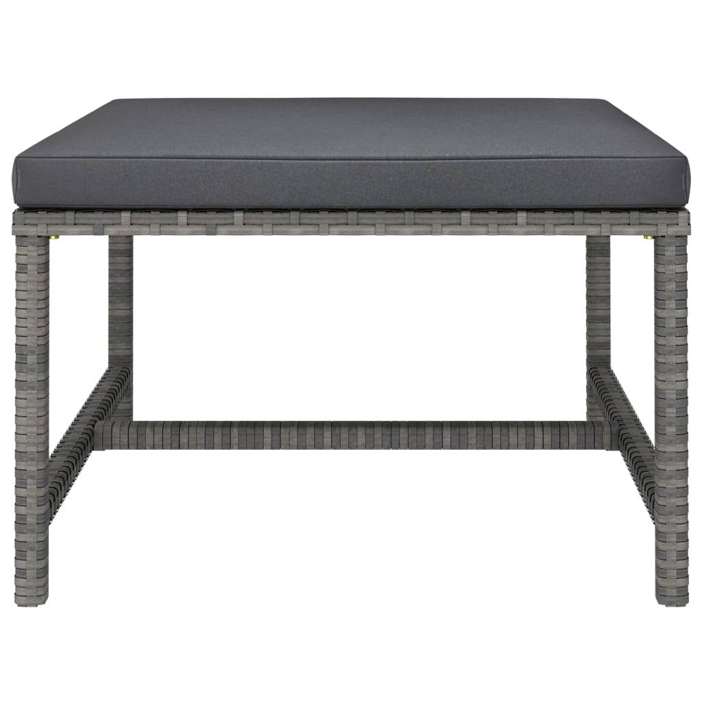 Helloshop26 - Salon de jardin meuble d'extérieur ensemble de mobilier 11 pièces avec coussins résine tressée gris - Imagen 7