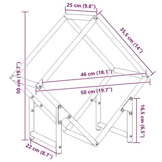 Porte-bûches design en acier pour cheminée intérieur Blanc 50x25x50 cm – ComfortXL Outdoor Living - Image 3