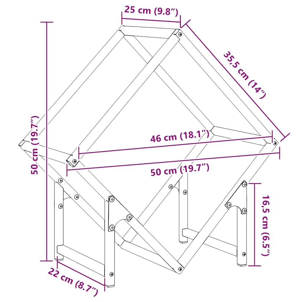 Porte-bûches design en acier pour cheminée intérieur Blanc 50x25x50 cm – ComfortXL Outdoor Living - Image 3