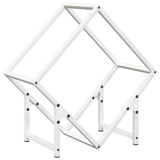 Porte-bûches design en acier pour cheminée intérieur Blanc 50x25x50 cm – ComfortXL Outdoor Living - Image 2