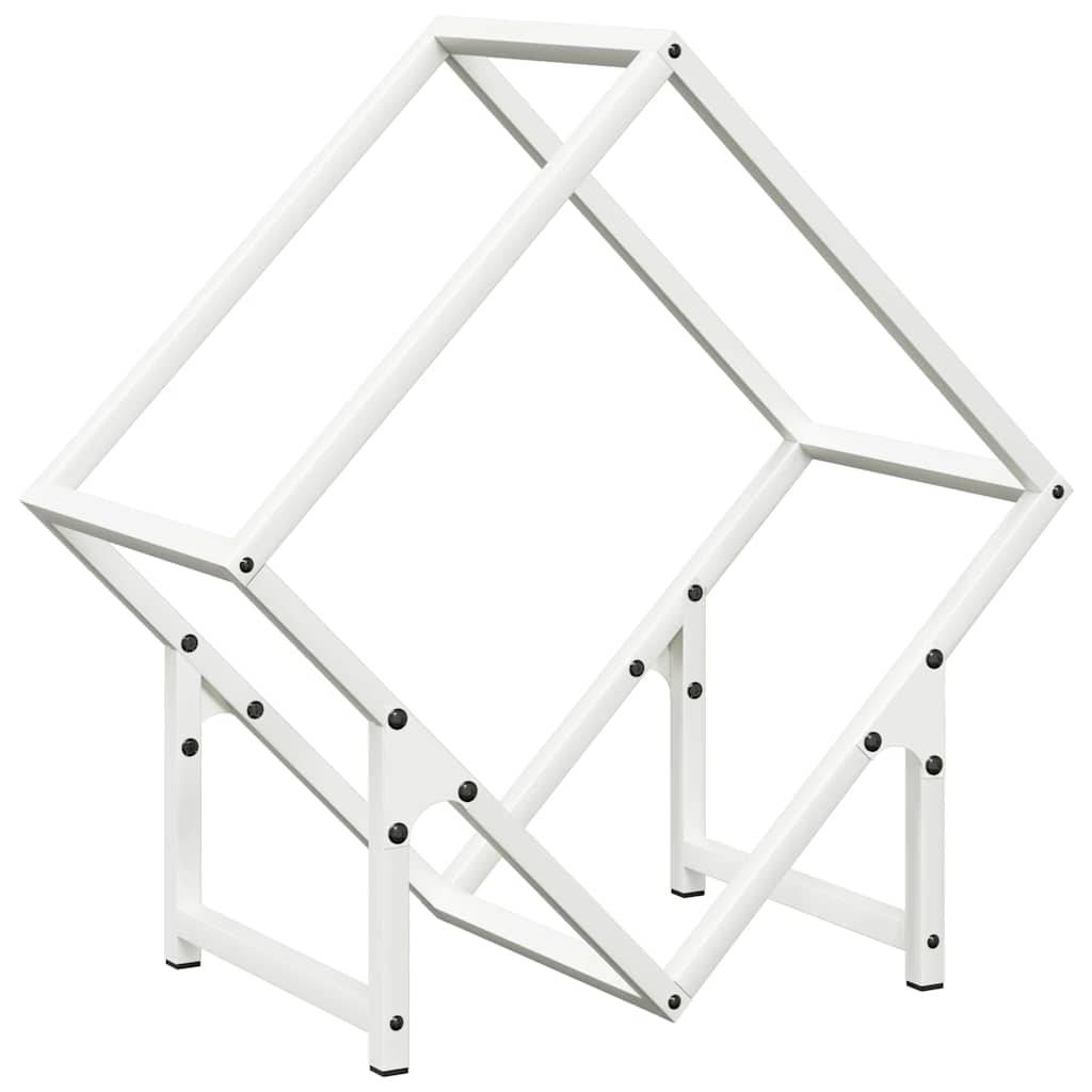 Porte-bûches design en acier pour cheminée intérieur Blanc 50x25x50 cm – ComfortXL Outdoor Living - Image 2