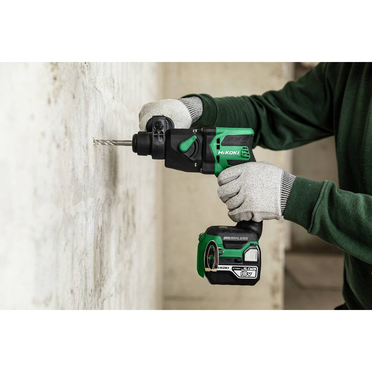 Perforateur SDS+ 18mm Brushless 18V Li-ion 1,3 J - 2 modes - HIKOKI - sans batterie, ni chargeur - HitCase II - DH18DPBW2Z - Image 4