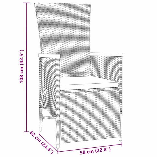 ComfortXL - Petit Salon de Jardin 3 Pièces Polyrotin Gris Inclinable à Gaz pour Balcon et Terrasse – ComfortXL Outdoor Living - Image 8