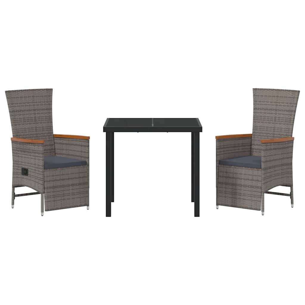 ComfortXL - Petit Salon de Jardin 3 Pièces Polyrotin Gris Inclinable à Gaz pour Balcon et Terrasse – ComfortXL Outdoor Living - Image 7