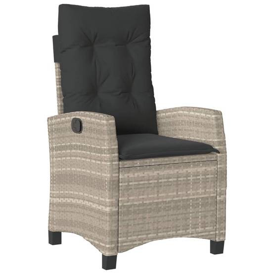 Fauteuils de Jardin Relax Résine Tressée Dossier Inclinable pour Balcon Lot de 2 Gris Clair – ComfortXL Outdoor Living - Image 4