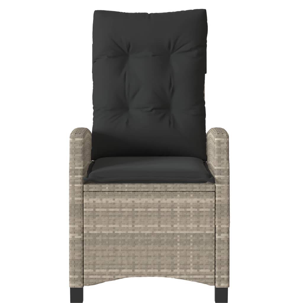 Fauteuils de Jardin Relax Résine Tressée Dossier Inclinable pour Balcon Lot de 2 Gris Clair – ComfortXL Outdoor Living - Image 5