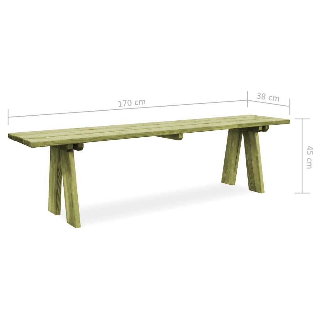Vidaxl - Banc de jardin 170 cm Bois de pin imprégné vidaXL 45147 - Imagen 3