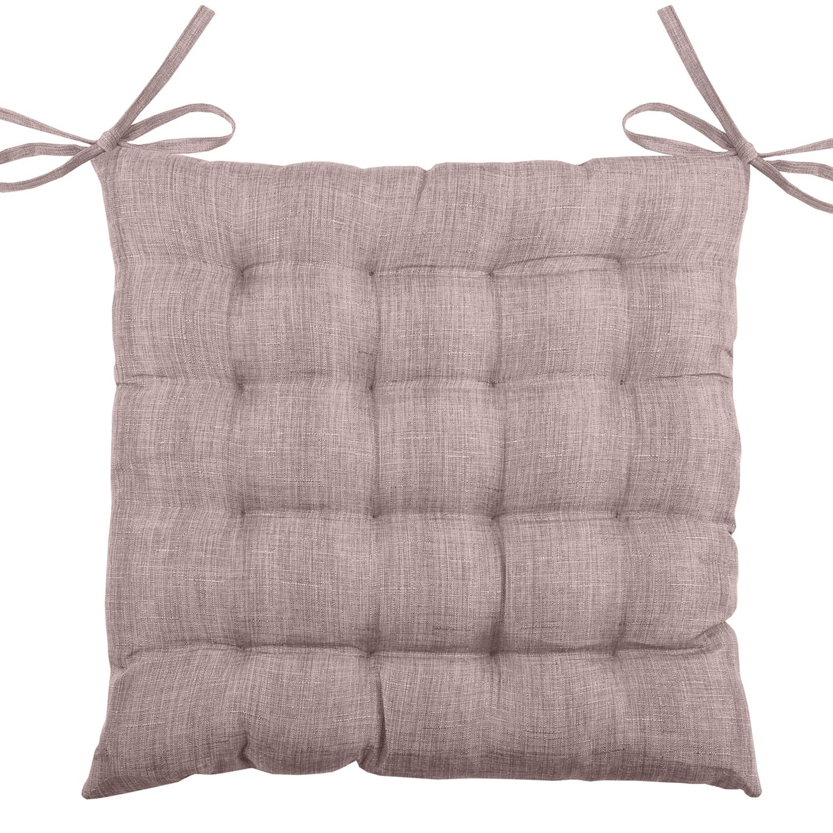 Lovely Casa - Galette de chaise unie en 16 points - LOVELY CASA - Polyester - Rose poudré